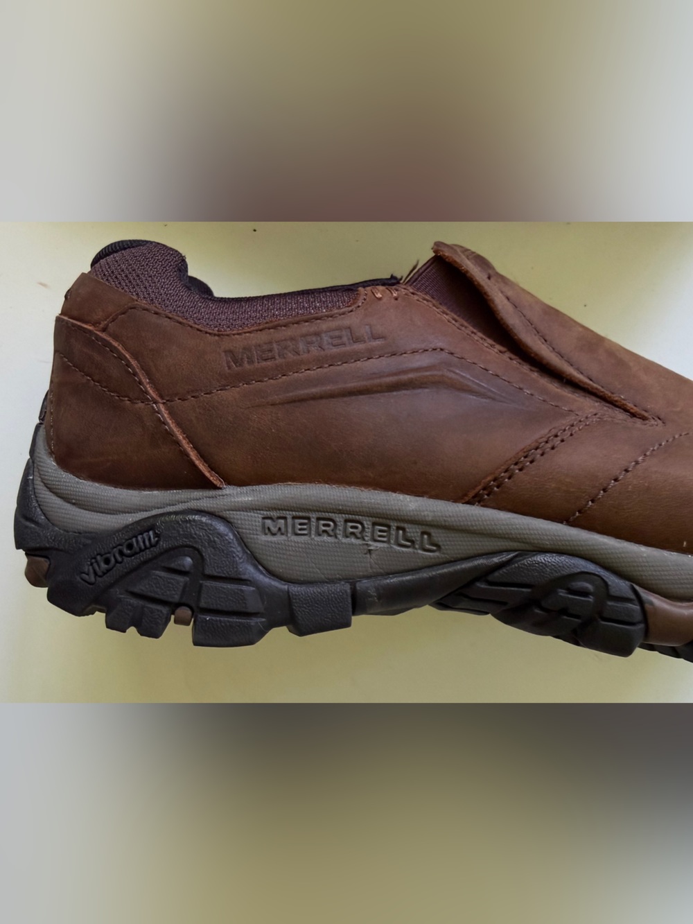 Merrell Mens Size 9.5W Moab Adventure Moc Dark Earth Hiking Shoes J91837W - Picture 2 of 9